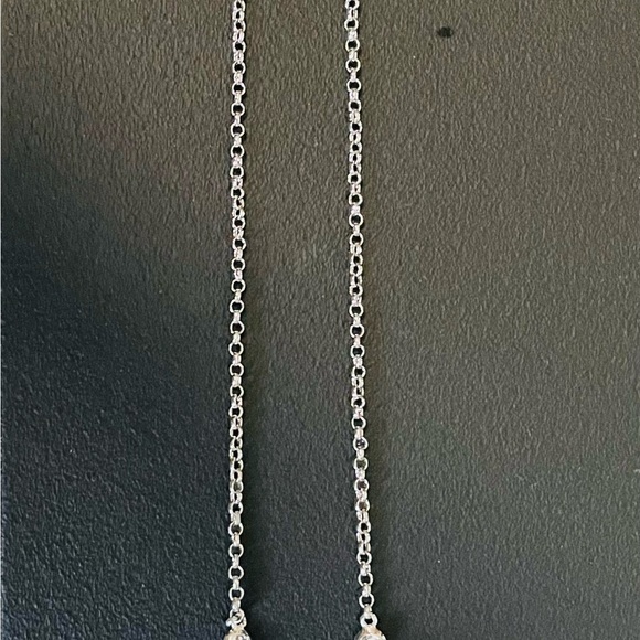 Modern Silver large heart Necklace - Picture 3 of 4